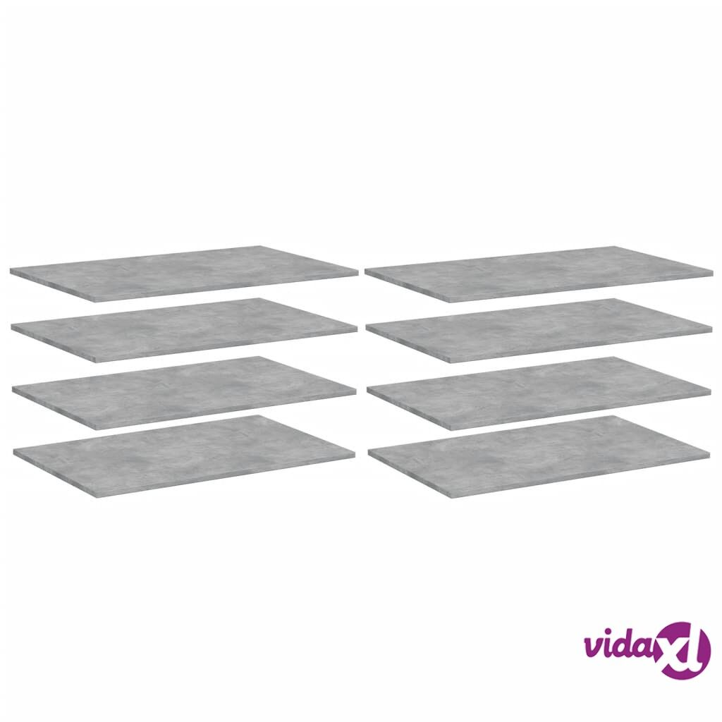 vidaXL Bookshelf Boards 8 pcs Concrete Grey 80x50x1.5 cm Chipboard