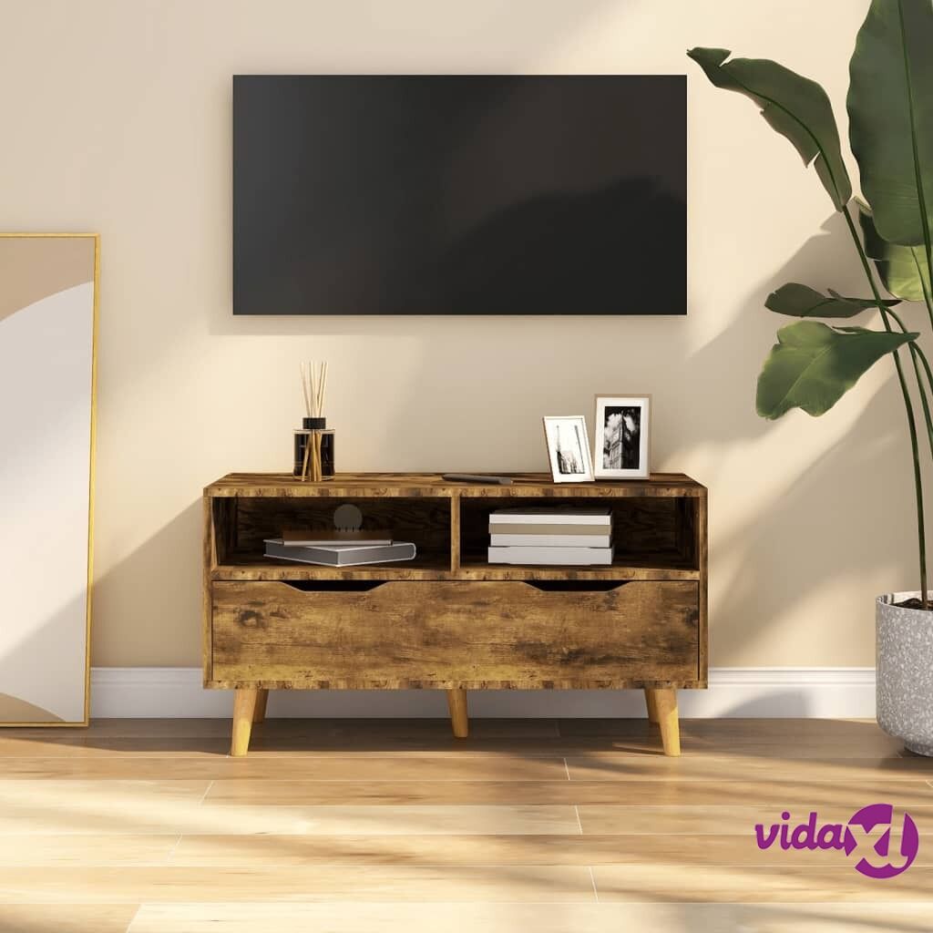 vidaXL TV Cabinet Smoked Oak 90x40x48.5 cm Chipboard