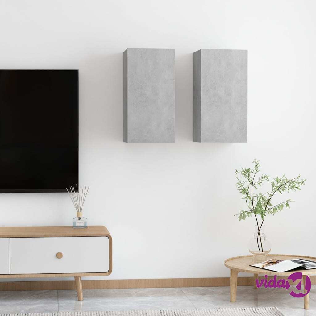 vidaXL TV Cabinets 2 pcs Concrete Grey 30.5x30x60 cm Chipboard