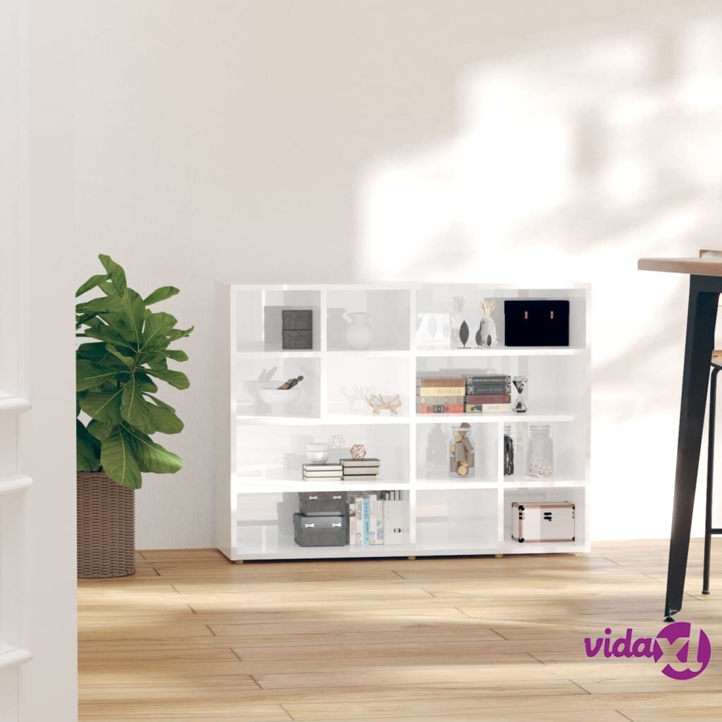 vidaXL Side Cabinet High Gloss White 97x32x72 cm Chipboard