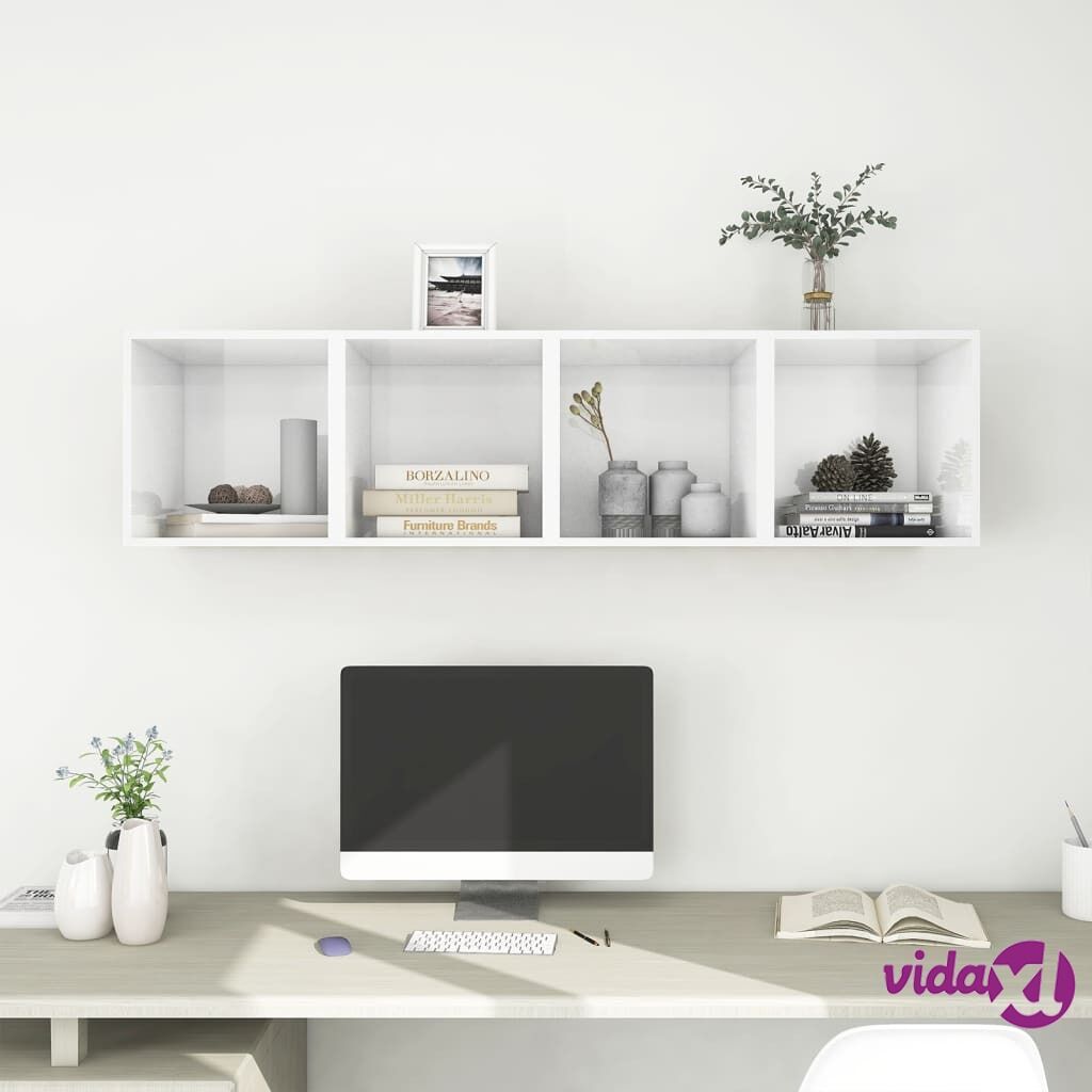 vidaXL Wall Cabinets 4 pcs High Gloss White 37x37x37 cm Chipboard