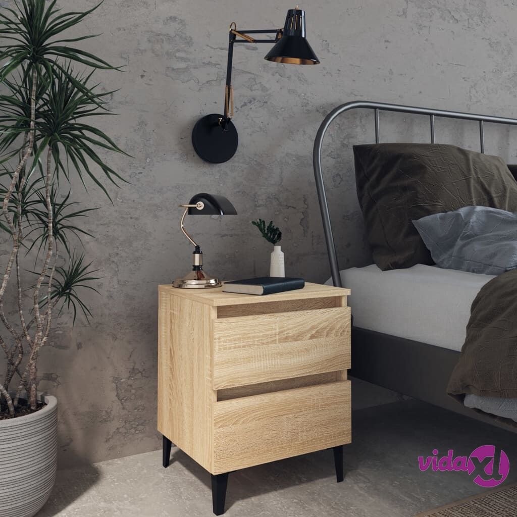 vidaXL Bed Cabinet Sonoma Oak 40x35x50 cm Chipboard