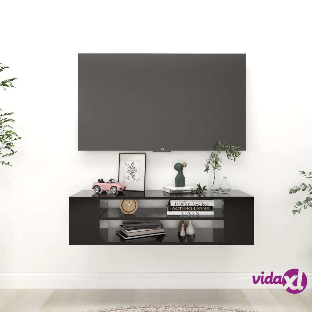 vidaXL Hanging TV Cabinet Black 100x30x26.5 cm Chipboard