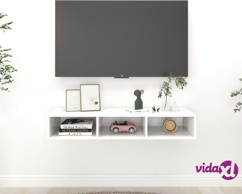 vidaXL Wall Shelf White 102x30x17 cm Chipboard