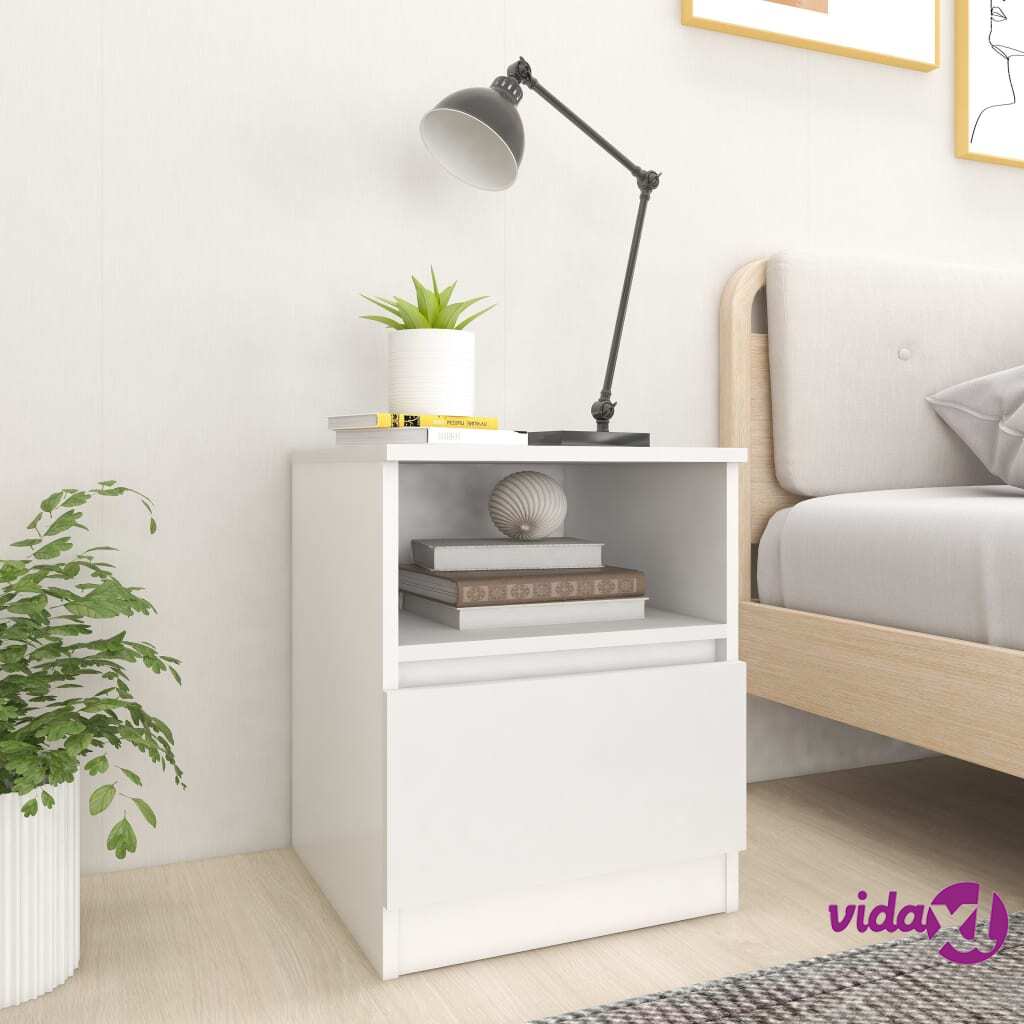 vidaXL Bed Cabinet White 40x40x50 cm Chipboard