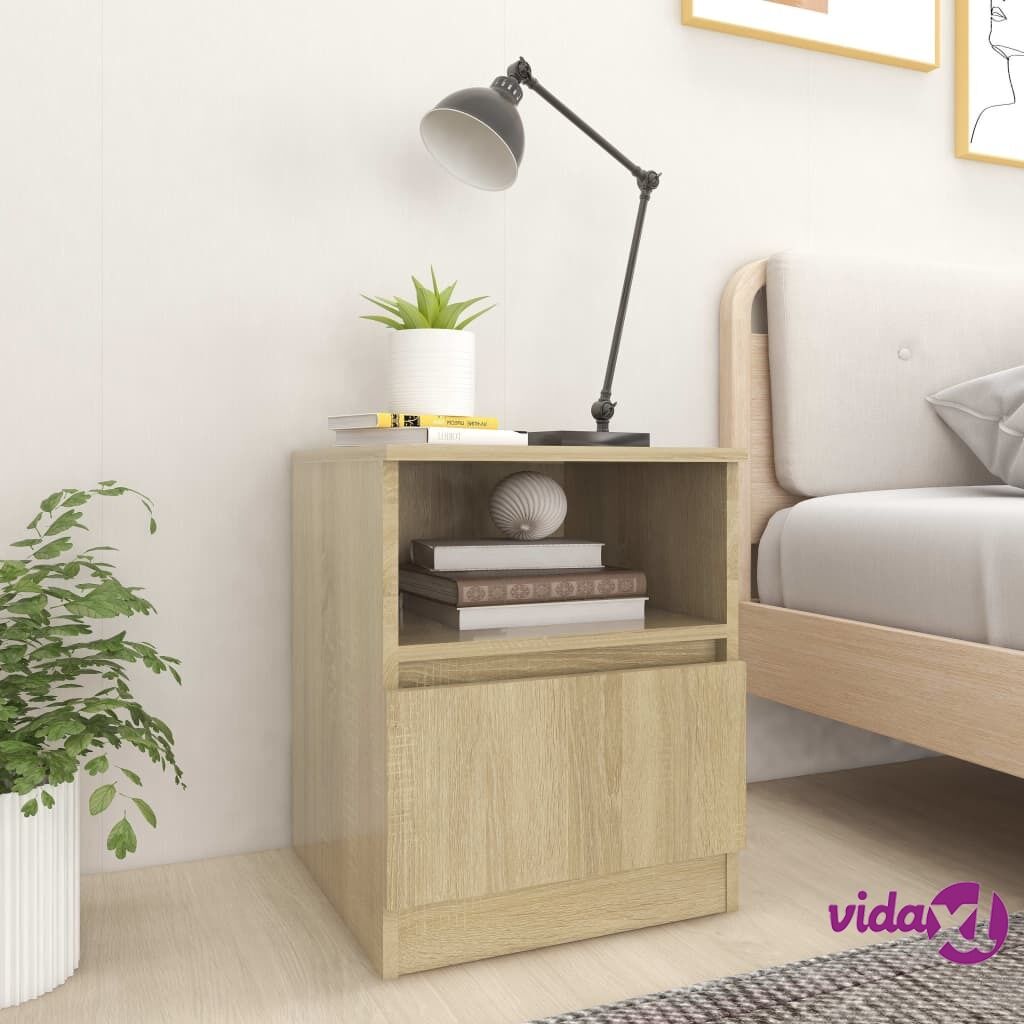 vidaXL Bed Cabinets 2 pcs Sonoma Oak 40x40x50 cm Chipboard
