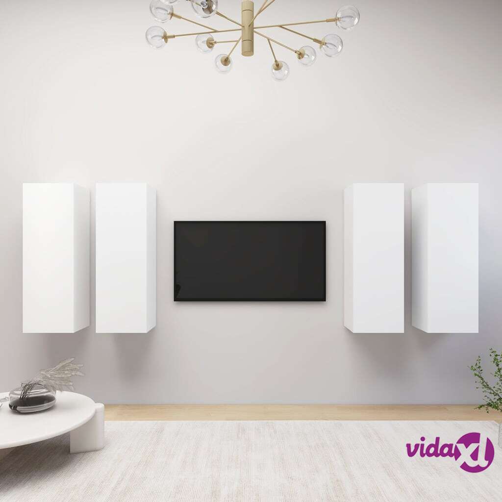 vidaXL TV Cabinets 4 pcs White 30.5x30x90 cm Chipboard