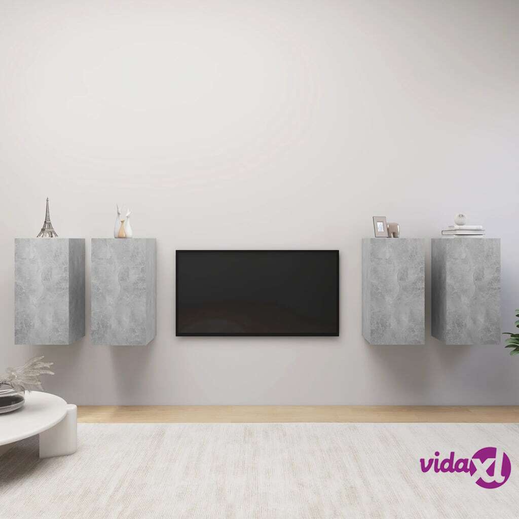 vidaXL TV Cabinets 4 pcs Concrete Grey 30.5x30x60 cm Chipboard