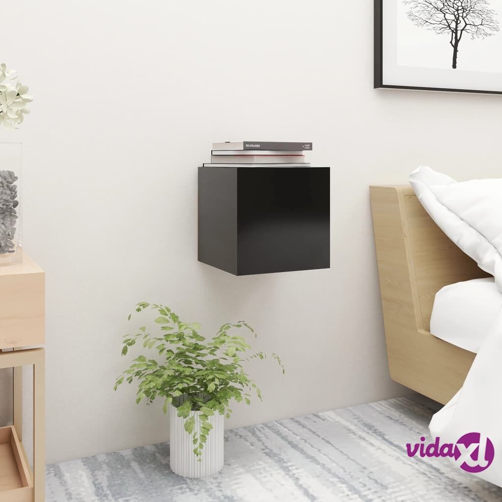 vidaXL Bedside Cabinet Black 30.5x30x30 cm Chipboard