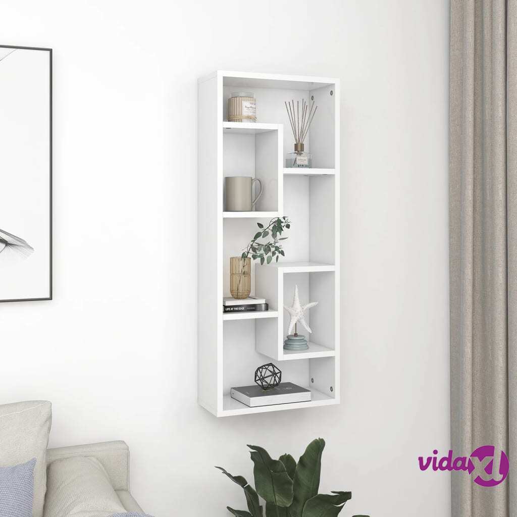 vidaXL Wall Shelf White 36x16x90 cm Chipboard