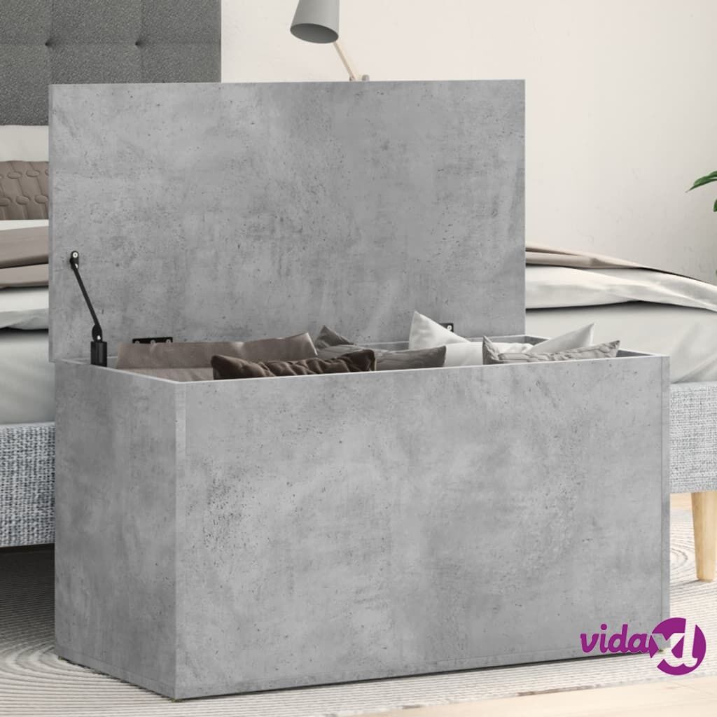 vidaXL Storage Chest Concrete Grey 84x42x46 cm Chipboard