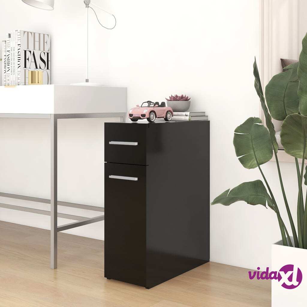 vidaXL Apothecary Cabinet Black 20x45.5x60 cm Chipboard