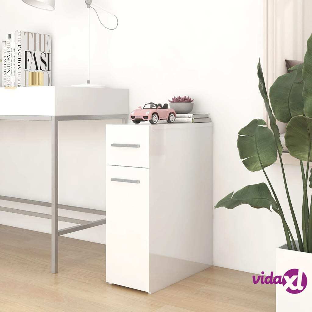 vidaXL Apothecary Cabinet High Gloss White 20x45.5x60 cm Chipboard