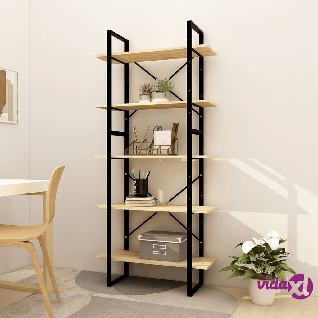 vidaXL 5-Tier Book Cabinet 80x30x175 cm Pinewood