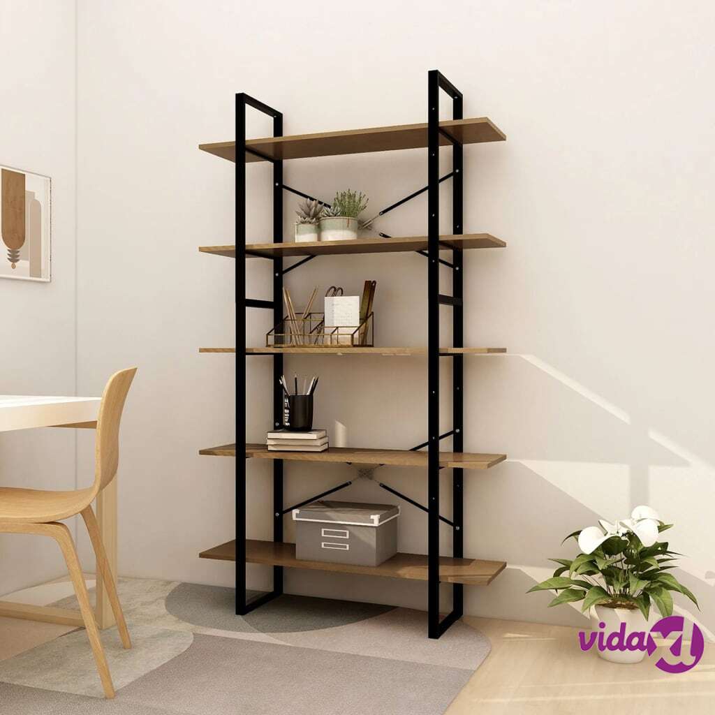 vidaXL 5-Tier Book Cabinet Brown 100x30x175 cm Pinewood