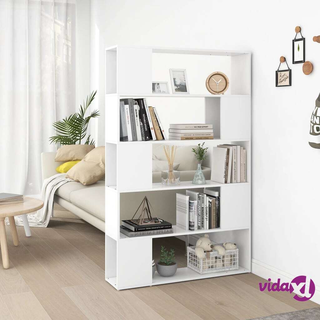 vidaXL Book Cabinet Room Divider White 100x24x155 cm Chipboard