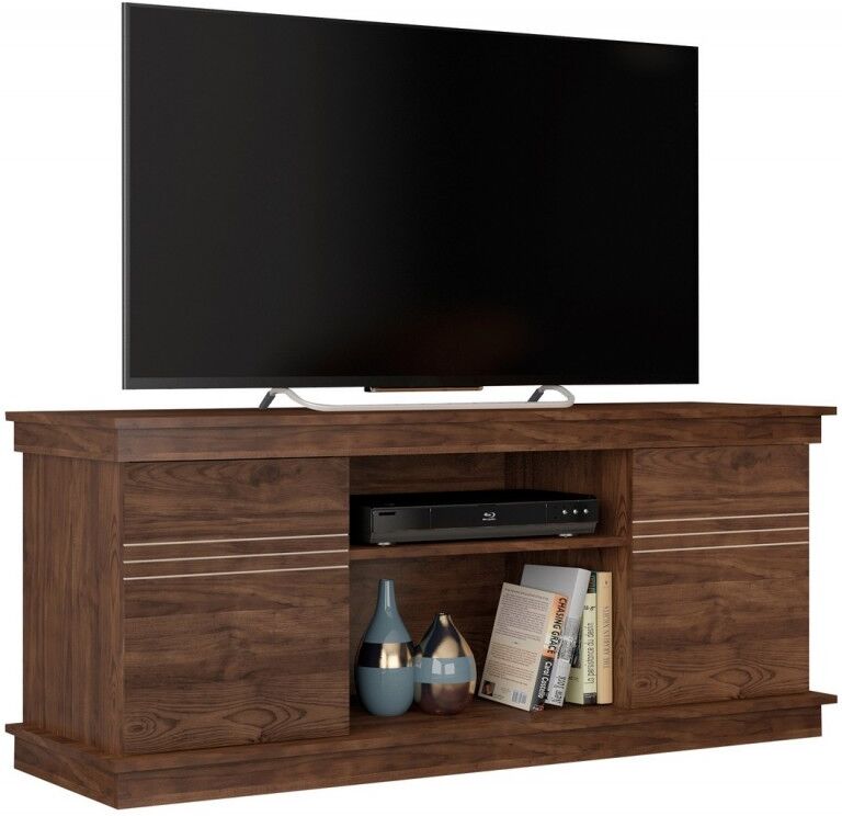 Caemmum Meuble TV 55 Pouces 136 cm Noyer