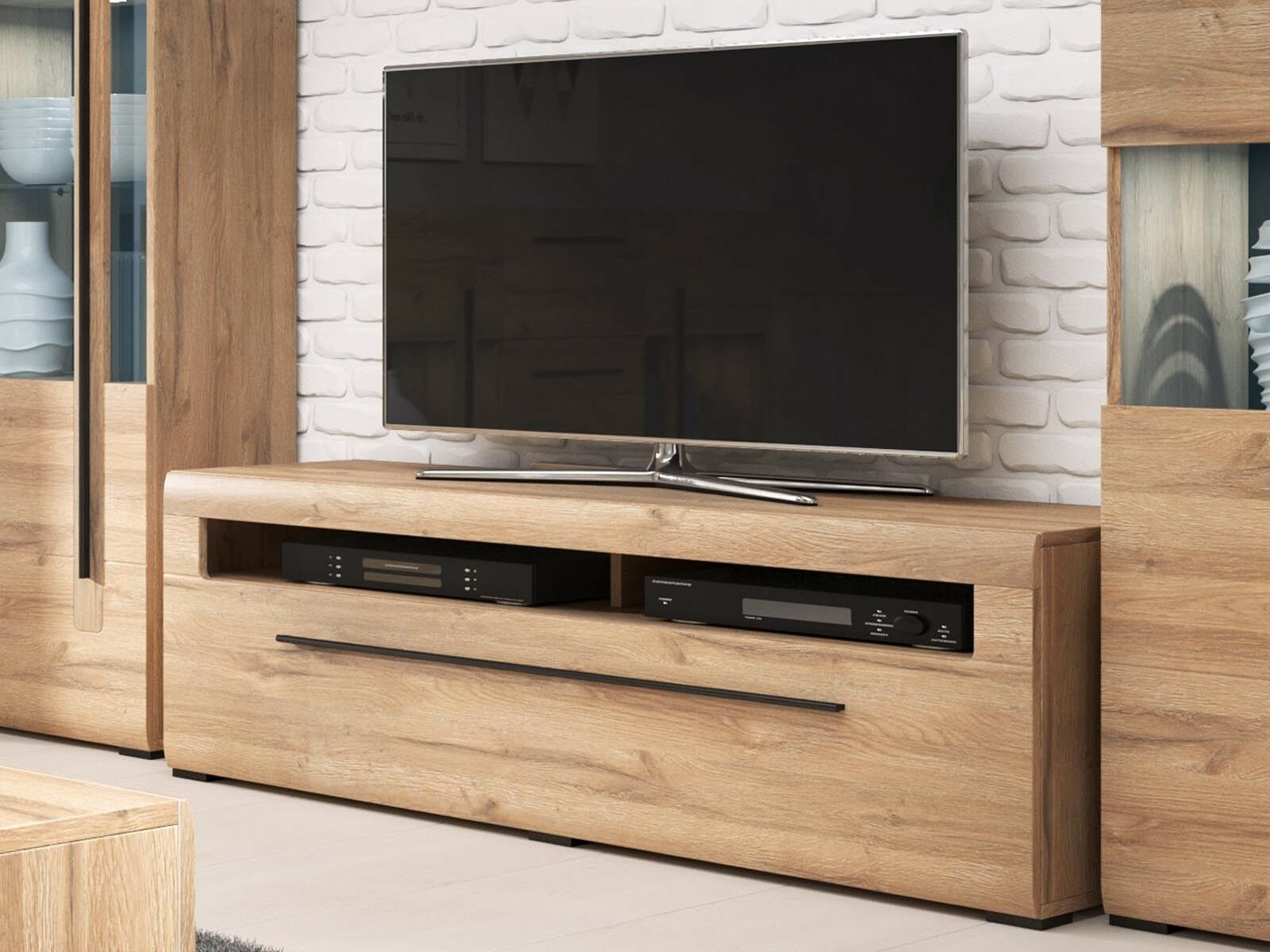 Mobistoxx Meuble tv-hifi TULIO 1 tiroir 160 cm chêne grandson sans led