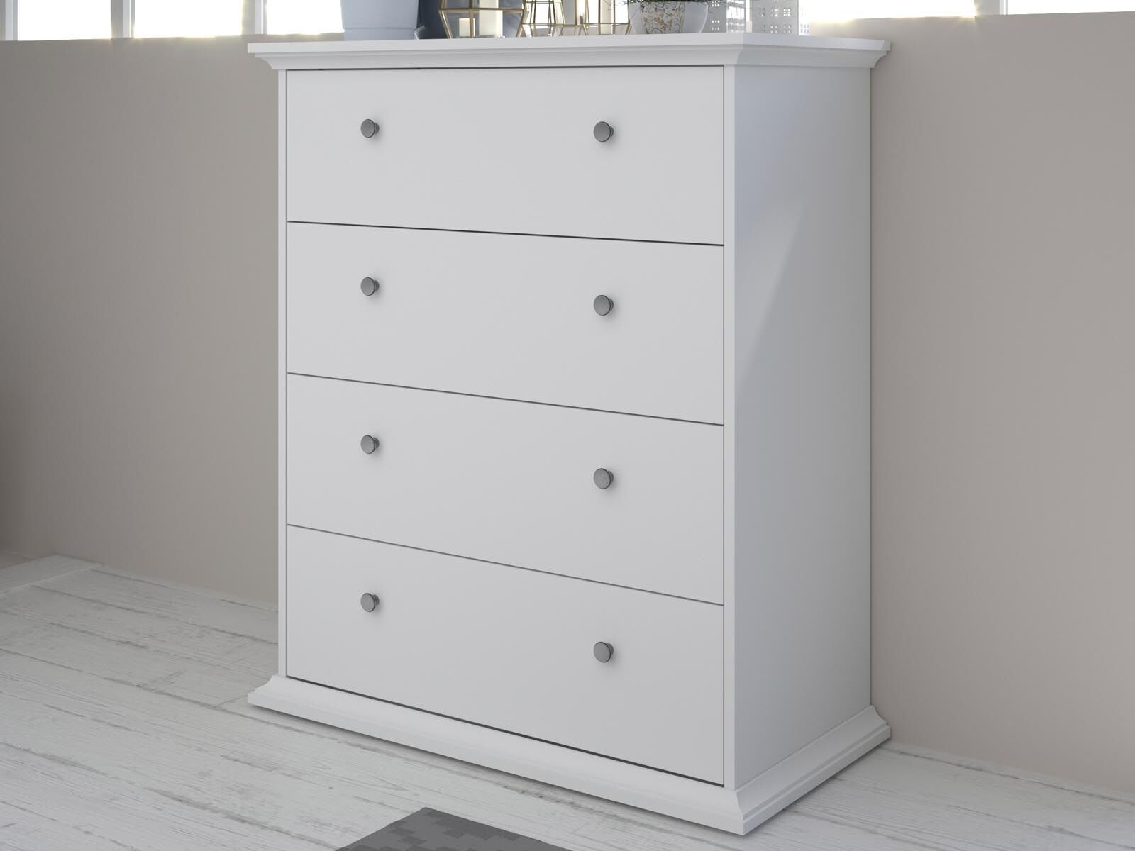 Mobistoxx Commode MARGARET 4 tiroirs blanc