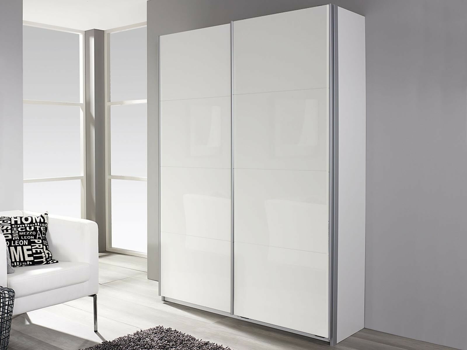 Mobistoxx Armoire MINOTOR 2 portes coulissantes 137 cm blanc