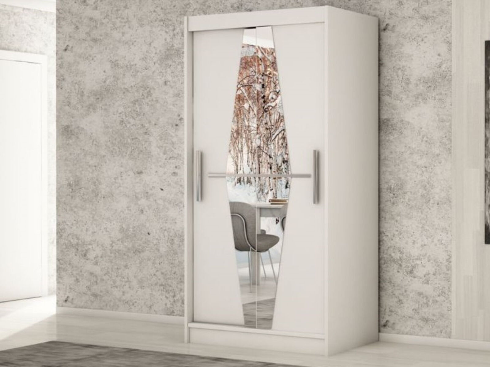 Mobistoxx Armoire BOLIVAR 2 portes coulissantes 100 cm blanc