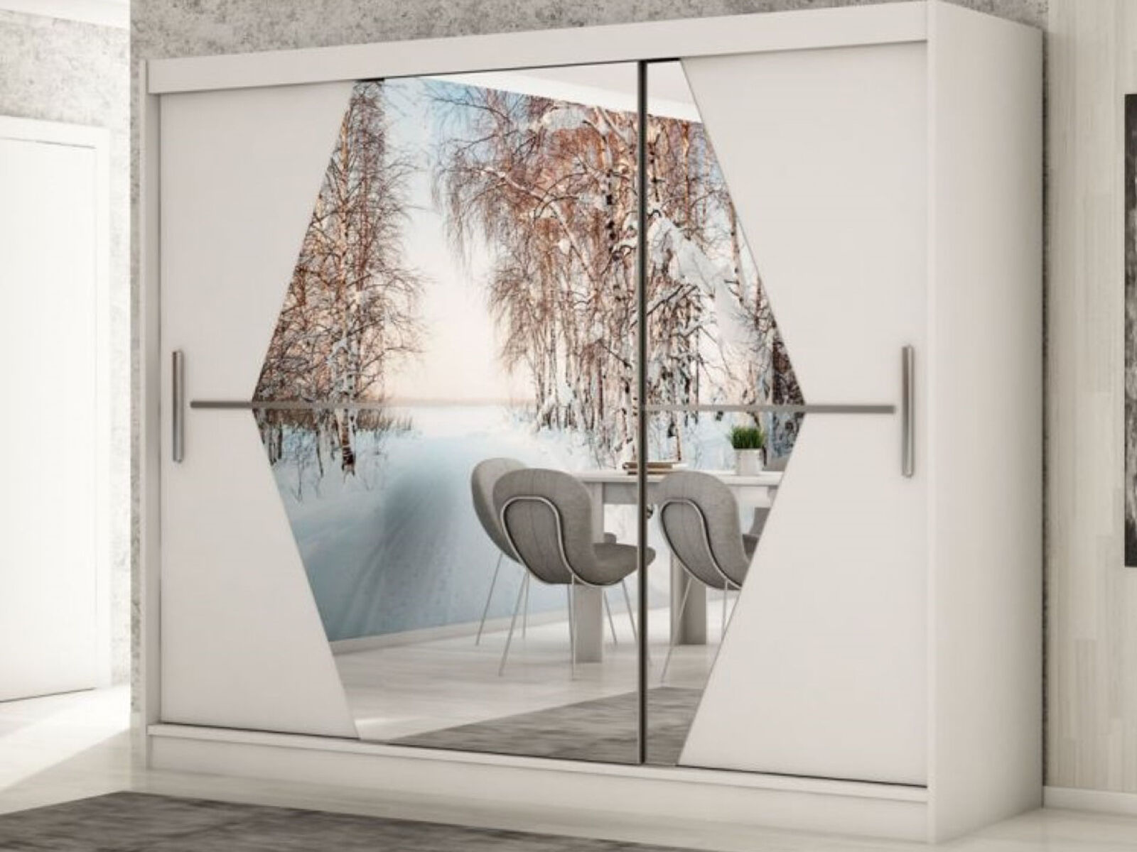 Mobistoxx Armoire BOLIVAR 3 portes coulissantes 250 cm blanc