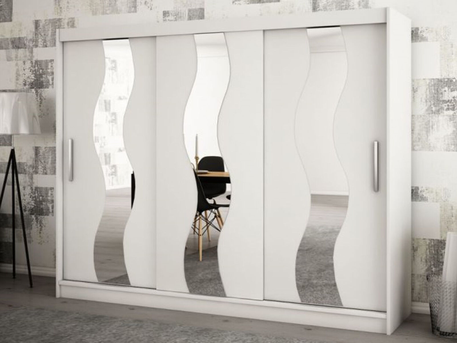 Mobistoxx Armoire SEWITE 3 portes coulissantes 250 cm blanc