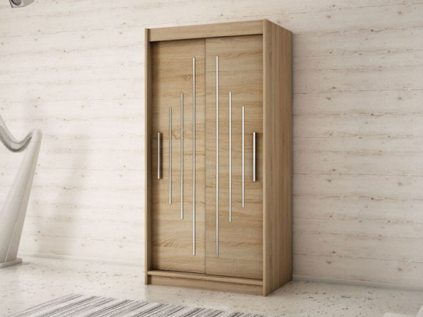 Mobistoxx Armoire YORKNEW 2 portes coulissantes 120 cm sonoma