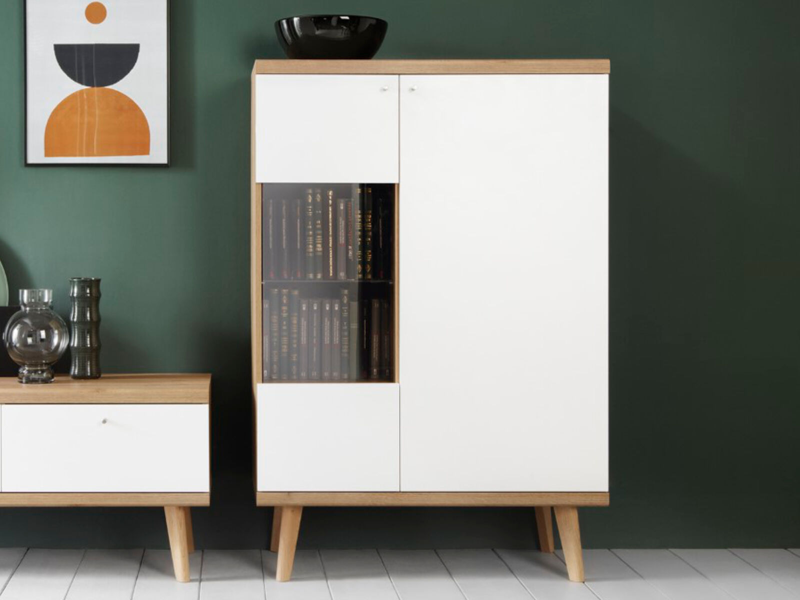 Mobistoxx Armoire PROMI 2 portes chêne riviera/blanc sans led