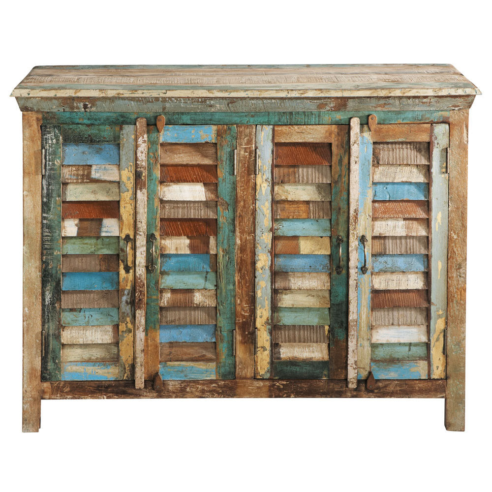 Maisons du Monde Buffet en bois recyclé multicolore L 120 cm