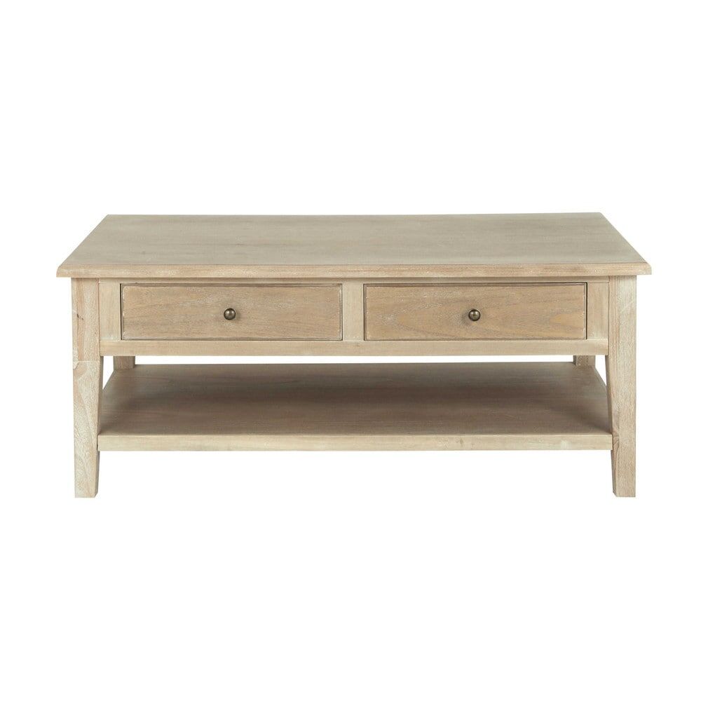 Maisons du Monde Table basse en paulownia gris