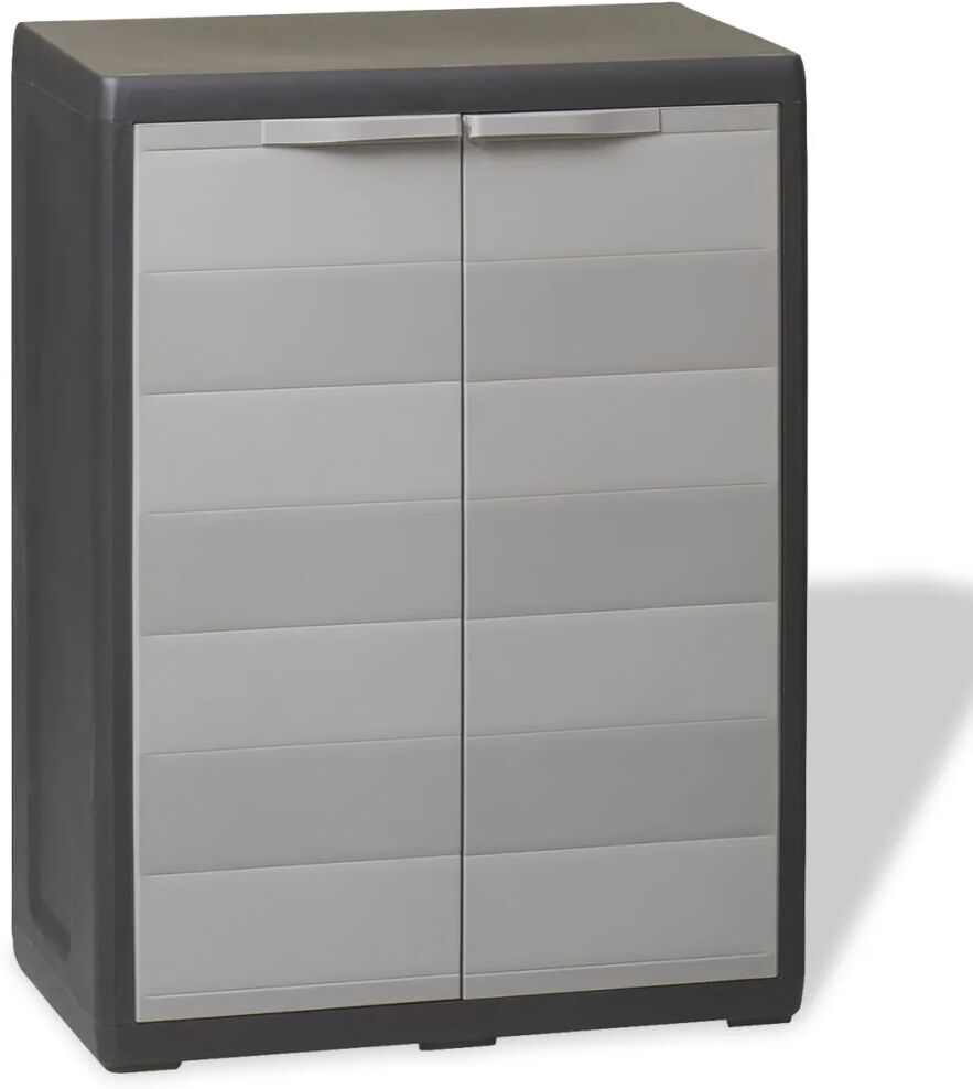 vidaXL Armoire de rangement de jardin avec 1 étagère Noir et gris