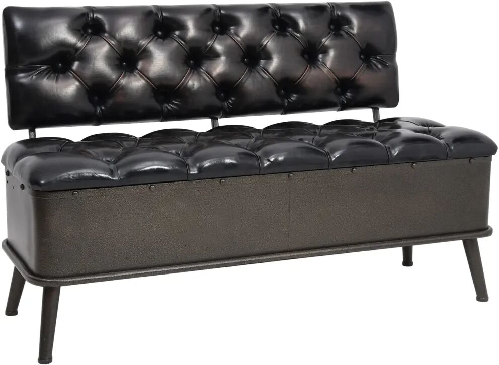 vidaXL Banc de rangement avec dossier Cuir artificiel 120 x 52 x 75 cm