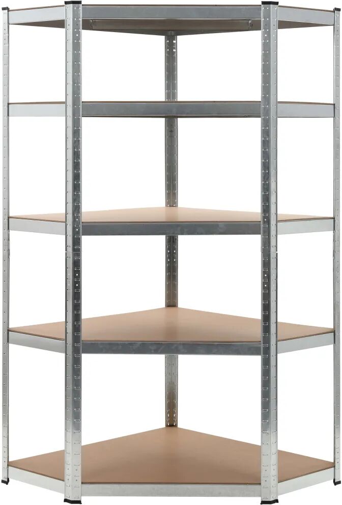 vidaXL Étagère de rangement Argenté 90x90x180 cm Acier et MDF