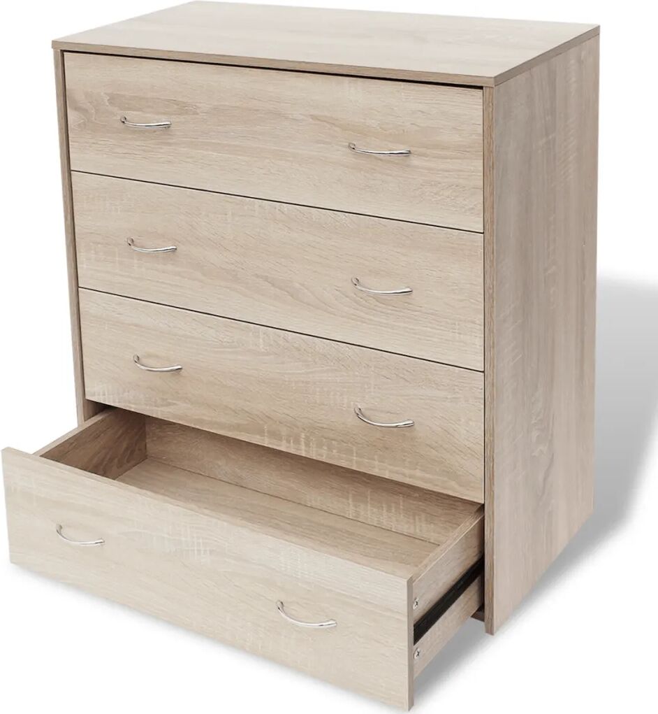 vidaXL Buffet avec 4 tiroirs 60 x 30,5 x 71 cm Couleur de chêne