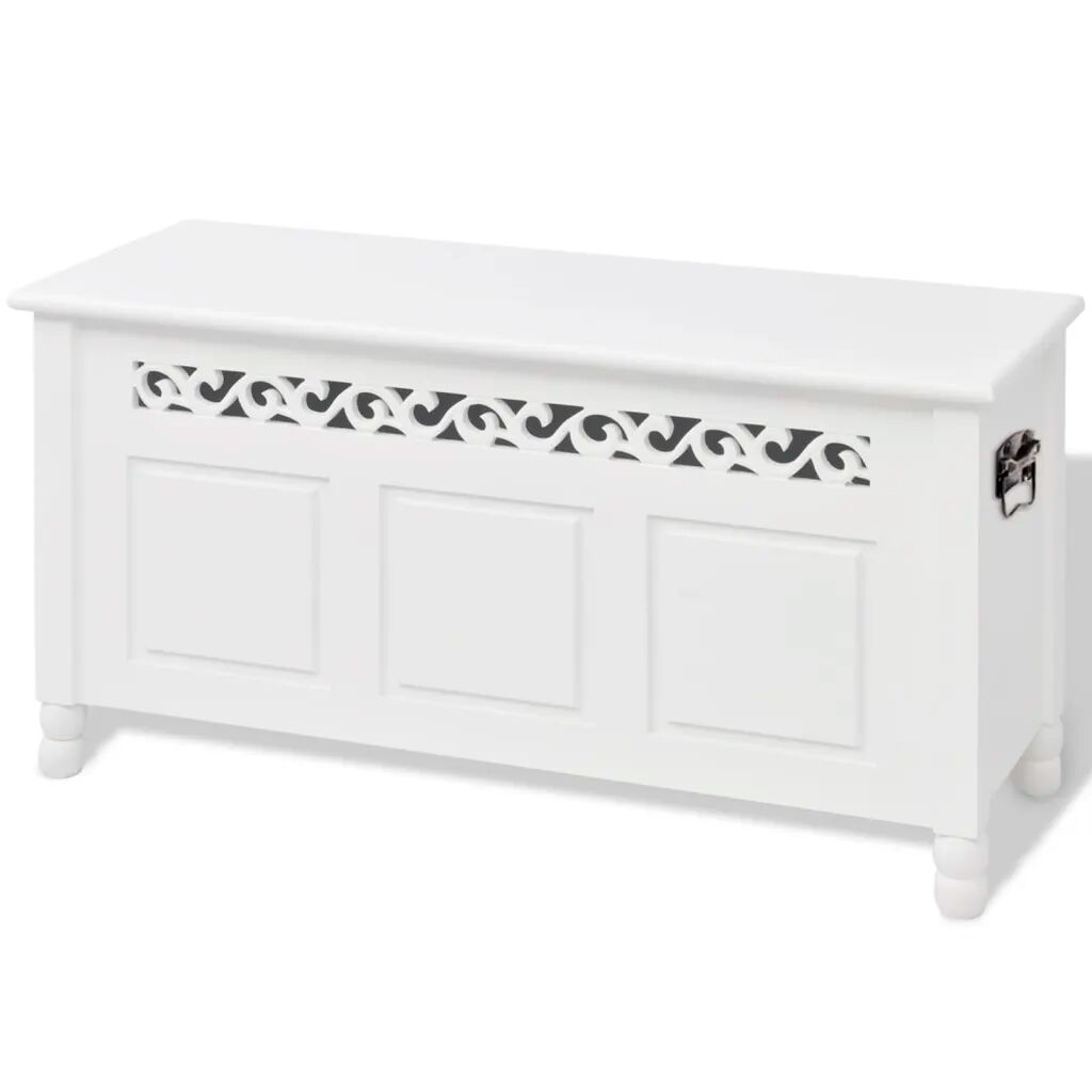 vidaXL Banc de rangement en style baroque PFDM blanc