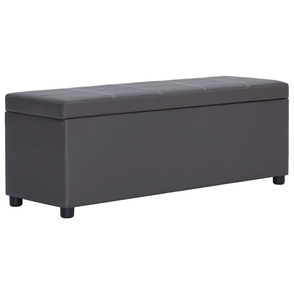 vidaXL Banc avec compartiment de rangement 116 cm Gris Similicuir