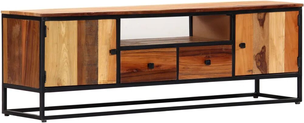 vidaXL Meuble TV 120 x 30 x 40 cm Bois de récupération massif et acier