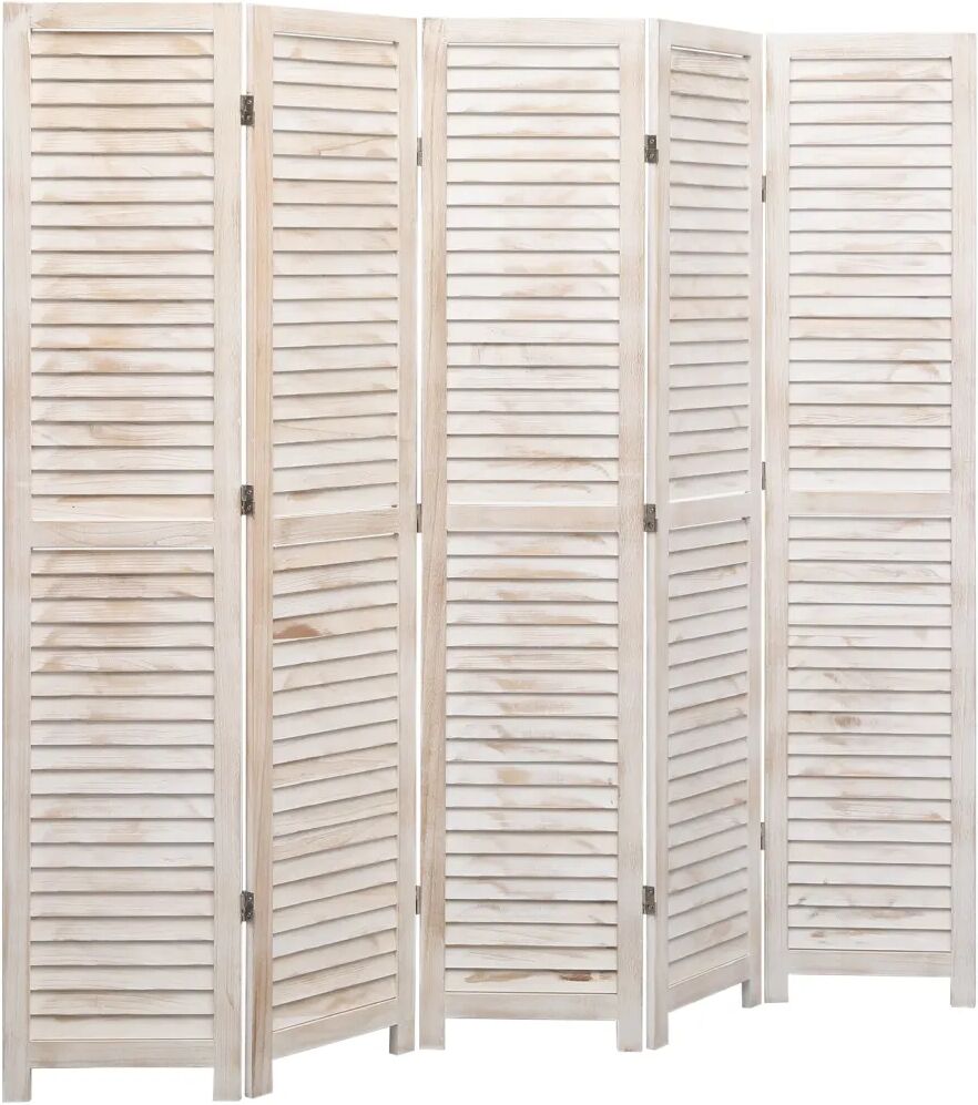 vidaXL Cloison de séparation 5 panneaux Blanc 175x165 cm Bois