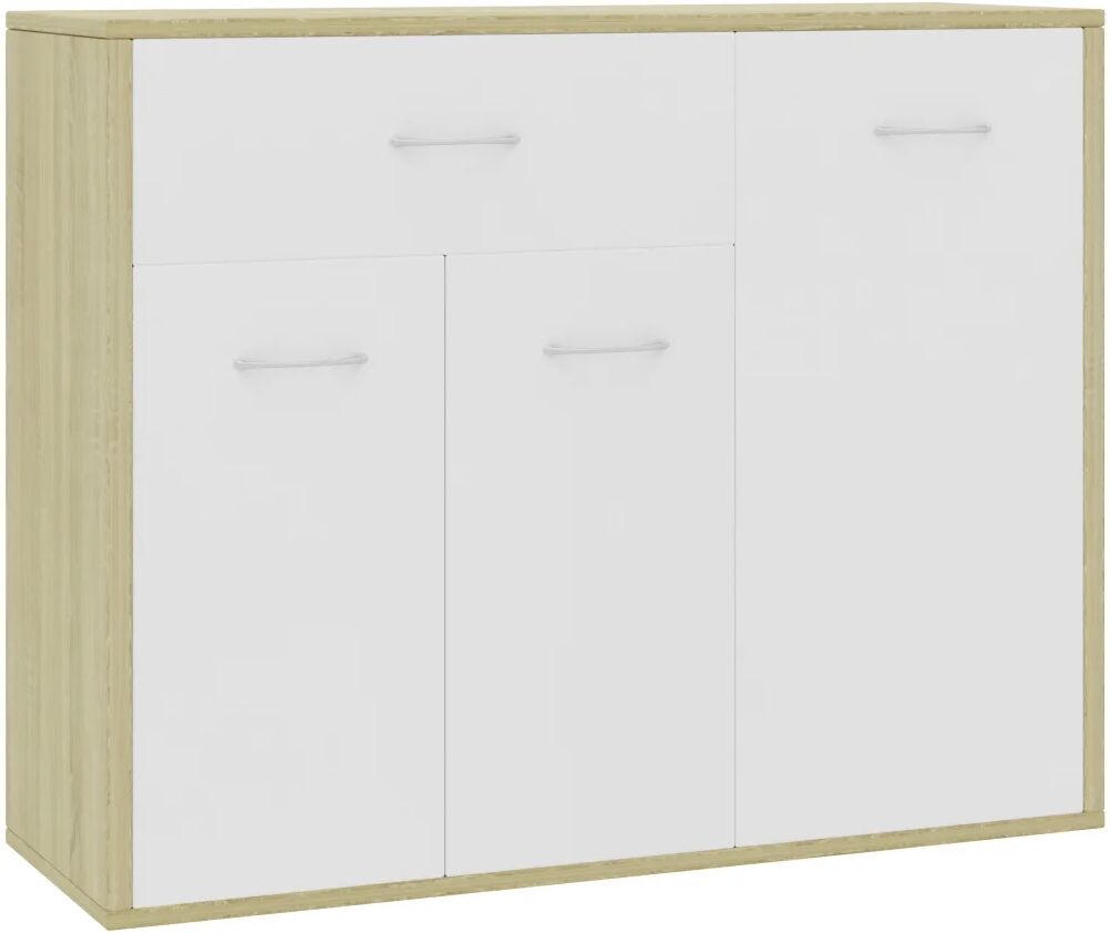 vidaXL Buffet Blanc et chêne sonoma 88x30x70 cm Aggloméré