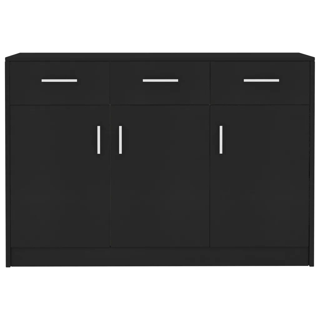 vidaXL Buffet Noir 110x30x75 cm Aggloméré