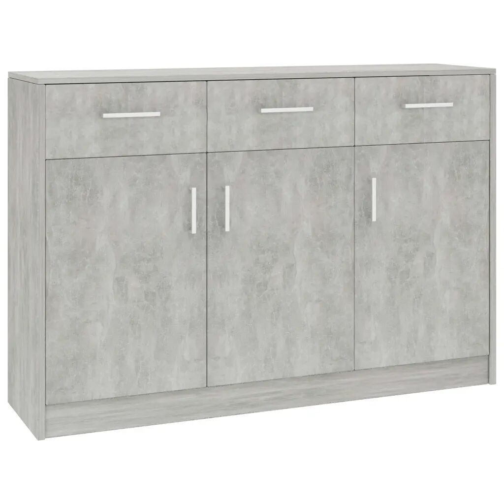 vidaXL Buffet Gris béton 110x30x75 cm Aggloméré