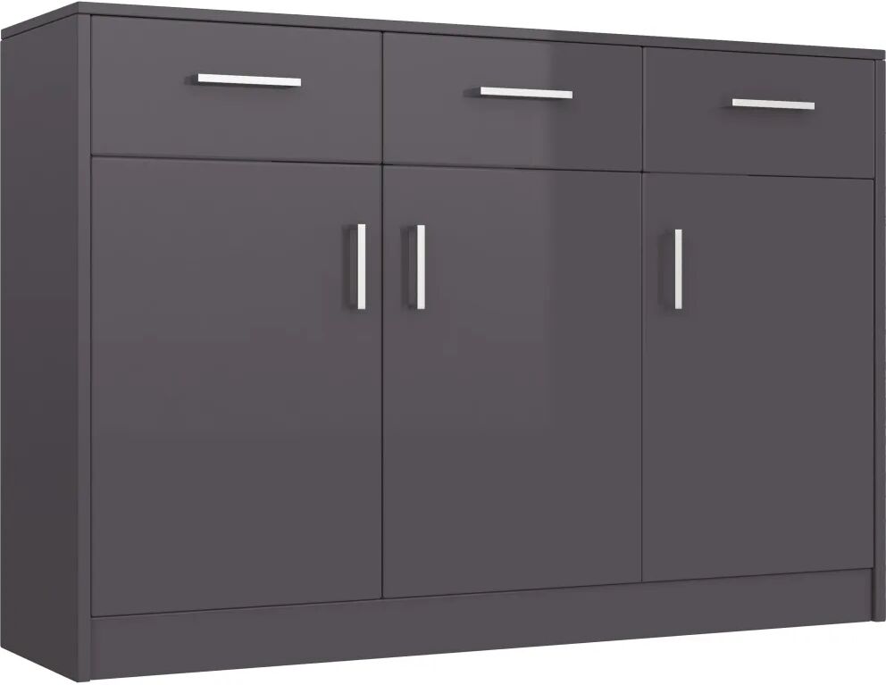 vidaXL Buffet Gris brillant 110x30x75 cm Aggloméré