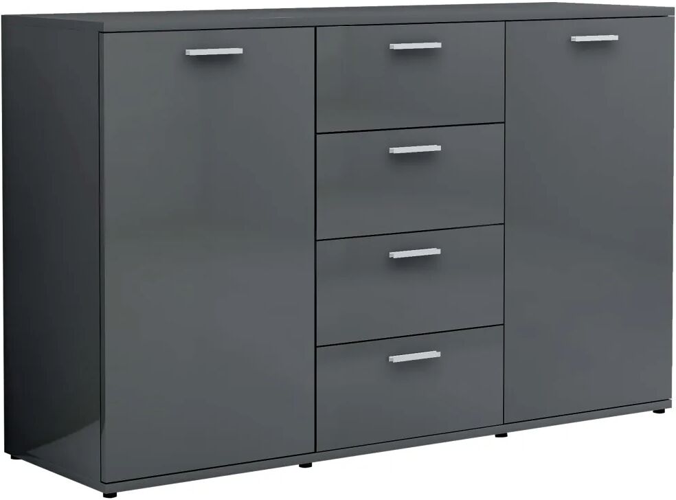 vidaXL Buffet Gris brillant 120x35,5x75 cm Aggloméré