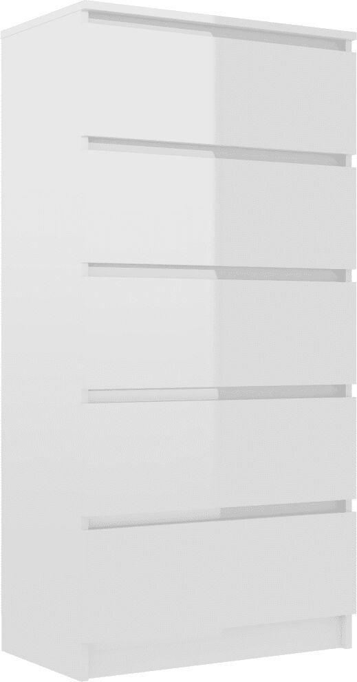 vidaXL Buffet à tiroirs Blanc brillant 60x35x121 cm Aggloméré