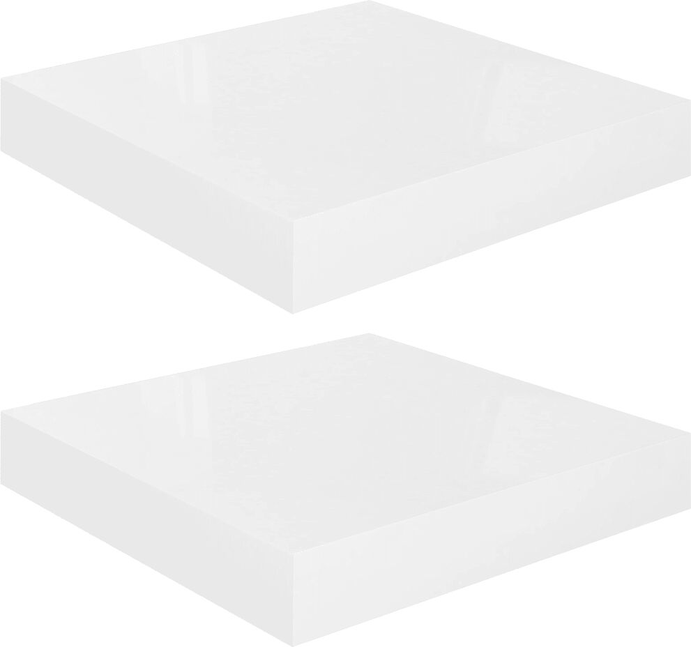 vidaXL Étagère murale flottante 2 pcs Blanc brillant 23x23,5x3,8cm MDF