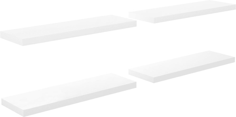 vidaXL Étagère murale flottante 4 pcs Blanc brillant 80x23,5x3,8cm MDF