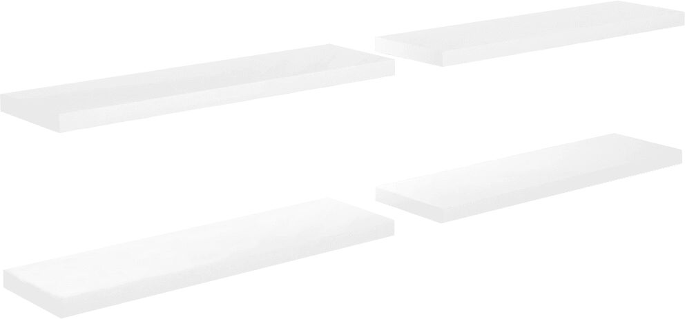 vidaXL Étagère murale flottante 4 pcs Blanc brillant 90x23,5x3,8cm MDF