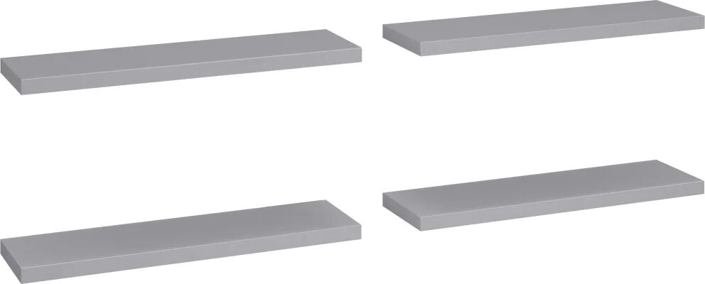 vidaXL Étagères murales flottantes 4 pcs Gris 90x23,5x3,8 cm MDF