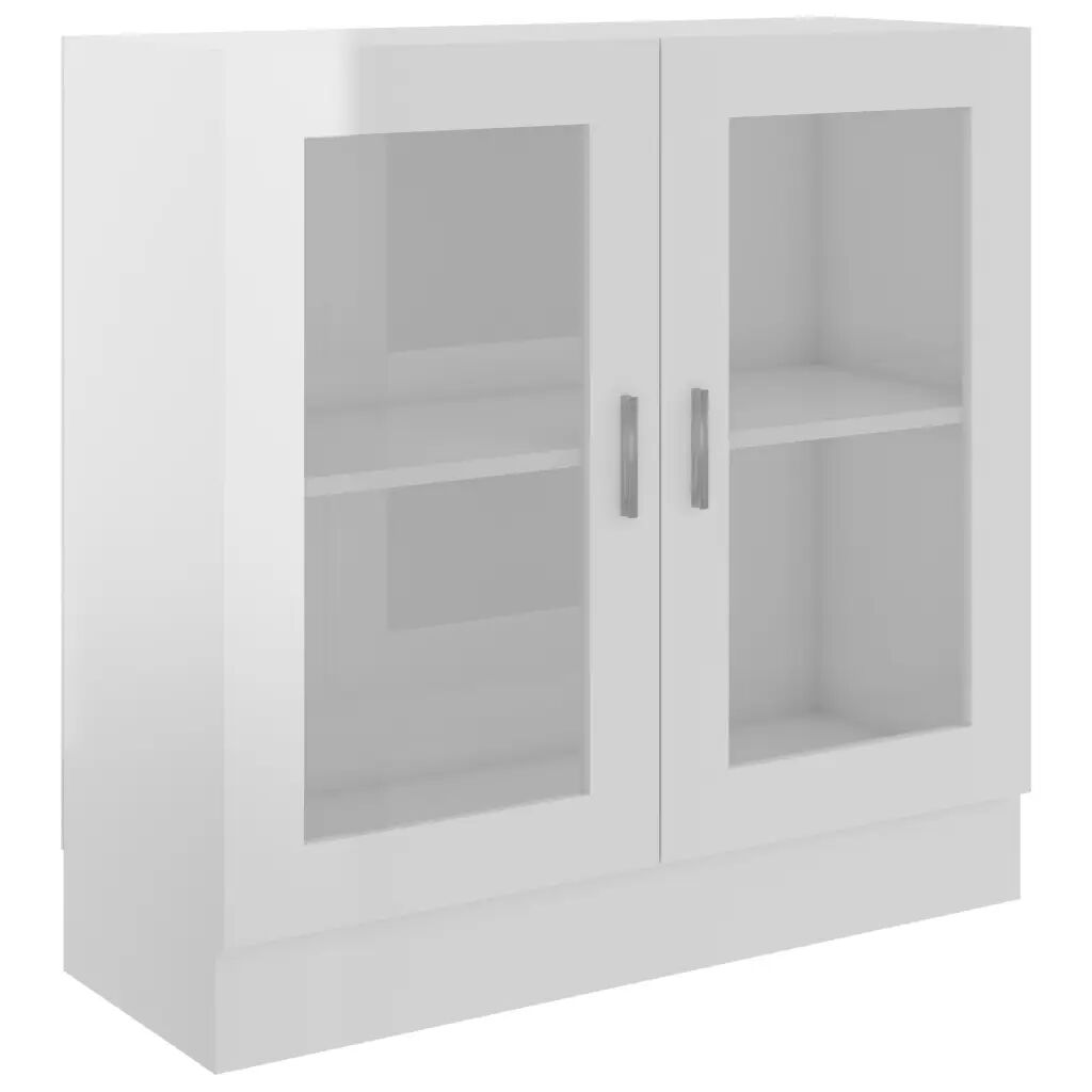 vidaXL Armoire à vitrine Blanc brillant 82,5x30,5x80 cm Aggloméré